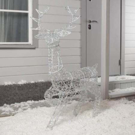 LED figure "Deer" 100 × 140 × 50 cm, metal, 31 V, glow of white-1