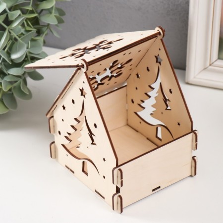 Domik box "Fir tree" Natural 12x10x14 cm (set of 7 parts)-3