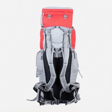 Tourist backpack, TAIF, 80 l, screed department, 2 outer pockets, 2 side pockets, gray/red color-1