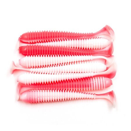 Vibro-tail Yaman Pro Betta, 5.1 cm, color #27-Red White, packaging 8 pcs.-1