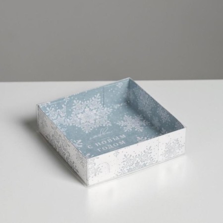 Box for confectionery "Let it Snow", 12 x 12 x 3 cm, New Year-1