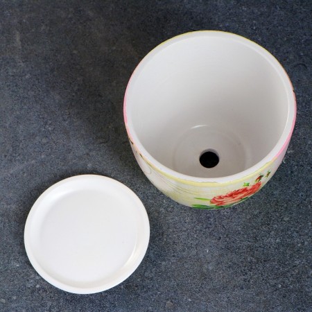 Flower Pot "Vintage" Rose No. 2 High Oval 0.5l-3