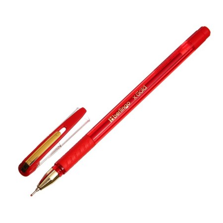 Ballpoint handle Berlingo XGold, red rod, node-bela 0.7 mm-4
