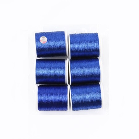 Metallized thread, 91 ± 1 m, 6 pcs, blue color-2