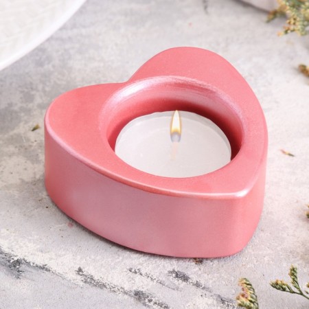 Small Climb "Small Heart. Marble" from gypsum, 7x3cm, pink