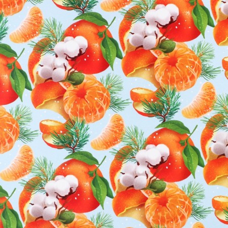 Paper Glossy “Mandarins”, 70 x 100 cm, New Year-2