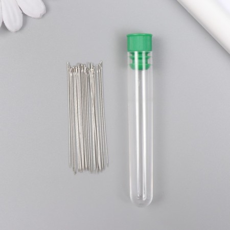 Needles for beads metal in a plastic box set 25 pcs Ø 0.46 mm