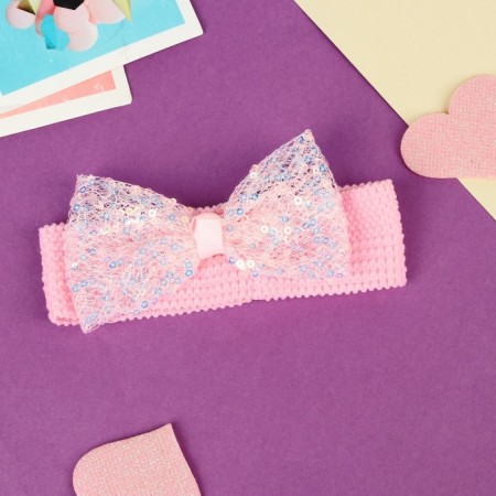 Hair bandage "chosen" shine classic overflow, 16x3 cm, pink