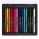Pencils are whole, in a metal box, 16 colors