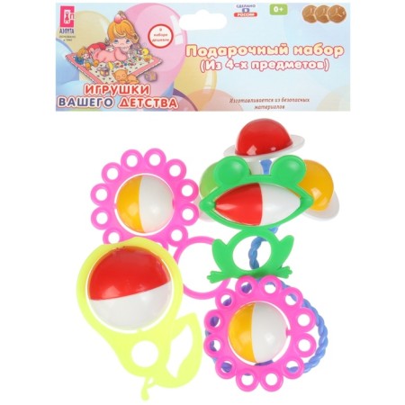 Set of rattles "Ladushki", 4pcs, Mix color, Aelita-13
