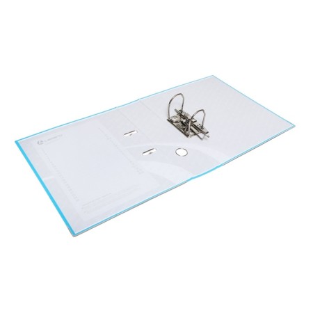A4, 75 mm registrar, calligrata, PVC, embossing "Len", metallic edging, pocket for a spine, collected, blue, mix-6