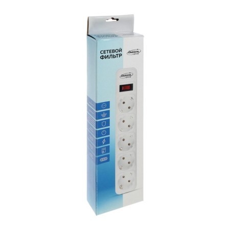 Luazon Lighting network filter, 5 outlets, 1.0 m, 2200 W, 3 x 0.75 mm2, 10 A, 220 V, black-3