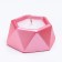 Candle "Hexagon. Marble" in a candlestick of gypsum is small, 7x3.5cm, pink