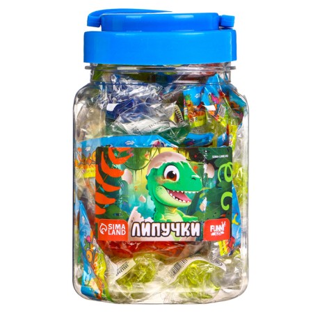 Velcro "Bulava" Dino, Mix colors, in a bank-10
