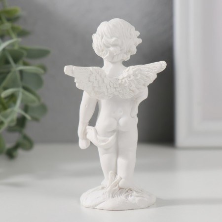Polystone souvenir "Snowty angel stands with a colored butterfly" 9x3.5x4.8 cm-2