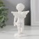 Polystone souvenir "Snowty angel stands with a colored butterfly" 9x3.5x4.8 cm