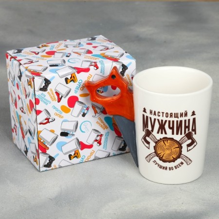Mug "Real Man", with a mold pen, 400 ml-3