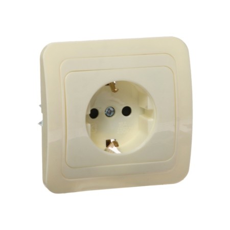 A single socket with a Luazon Lighting "Orion" curtain, 16 A, hidden, with salary, beige-1