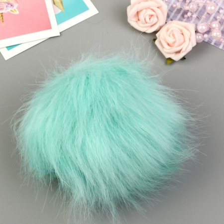 Pompon Artificial fur "Mint" d = 13 cm