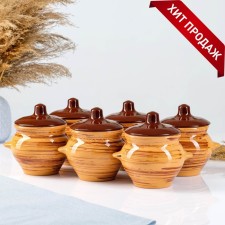 Set of pots No. 5 with pens 6x0.5l, orange strip