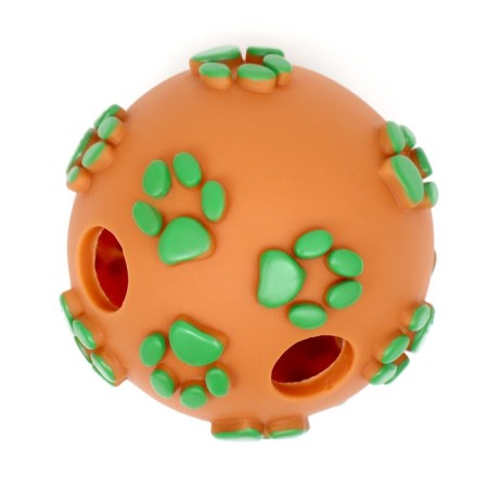 Ball "paws" for dogs with holes, 8 cm, orange/green-2