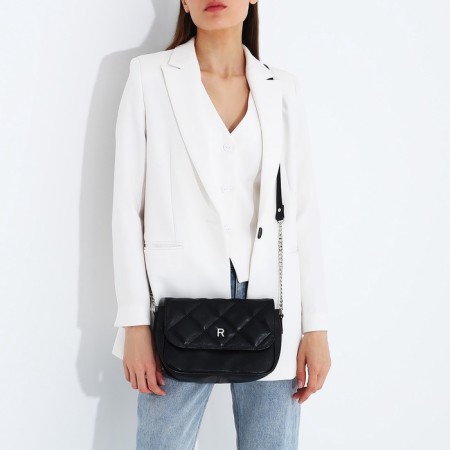 Richet bag on a magnet, outer pocket, long belt, blue color-5