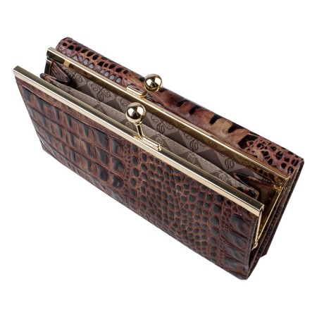 Purse with frame lock Loricata Brun, brown color-2