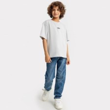 T-shirt for a boy, color gray ice, height 104-110 cm