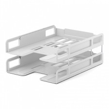 A set of paper trays of horizontal Erichkrause Techno, Classic, 2 pieces, transformer, on metal rods, white