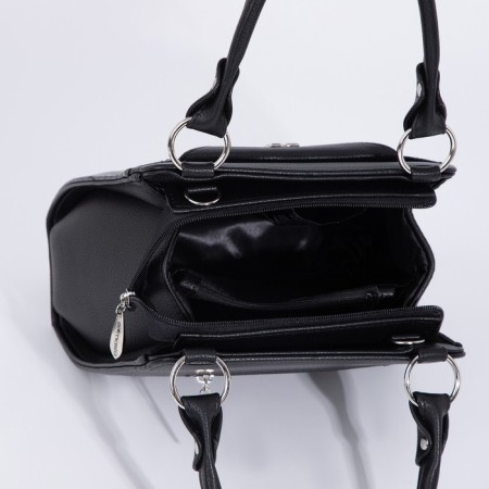 Bag-tout El Masta with a zipper, 2 outer pockets, a long belt, color graphite-6