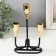 Summary Metal for 3 candles of "Singer" black with gold 16.5x5.8x22.8 cm