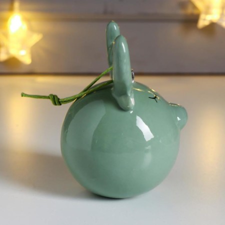 Souvenir ceramics ball "Losik" Green 10x7.5x7.7 cm-1