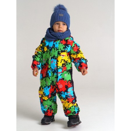 Knitted set for a boy: hat and snood, size 46, blue color-2