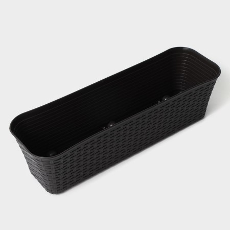 Balcony box "Rotang", 57.5 cm, 12 l, brown color-2