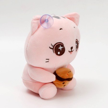 Soft toy "cat with cake", color mix-1