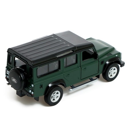 Metal machine Land Rover Defender, 1:32, inertia, matte green color-2