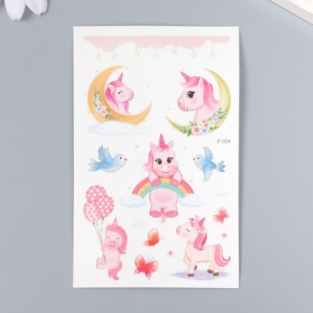 Tattoo on the body color "Joy of the unicorn" 12x7.5 cm