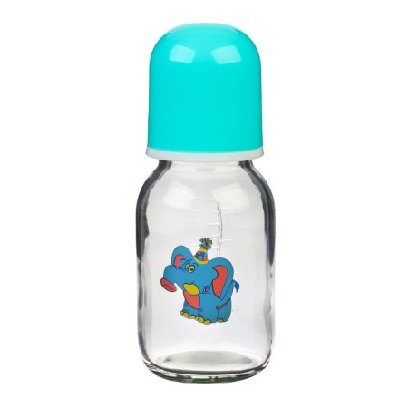 A bottle for feeding, a classic throat, 120 ml., From 0 months, glass, color mix-10
