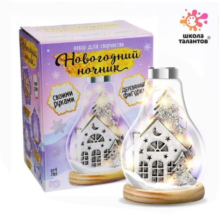 Set for creativity "New Year's night", wooden inserts, house-1