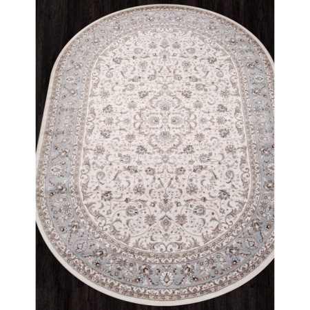 Oval Merinos Valencia Deluxe carpet, size 80x150 cm, color Cream-l.blue-1