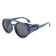 Sunny glasses, UV 400, leather curtains, pipe 14.1 cm, width 12.1 cm, lens 5.2 x 5 cm