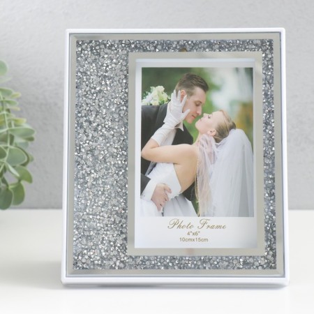 Photo frame glass 10x15 cm "Broken glass" silver 15x17.5 cm
