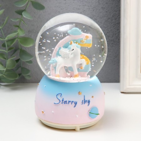 Souvenir Polystone Water Ball Light, music "Royal Pegasus" MIX 8x8x12.5 cm-6