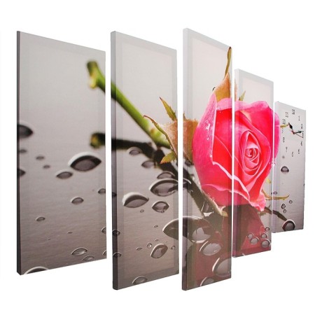 Carty clock wall, modular "pink rose", silent, 80 x 140 cm, mix-1