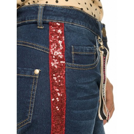 Pants for girls, height 122 cm, dark blue color-4