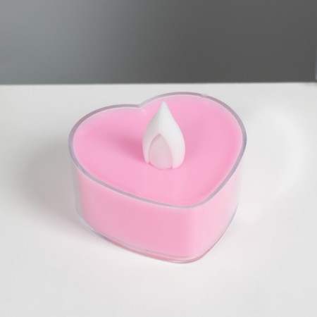 Nightmare "Candle Heart" LED 0.5W from 3XAG10 batteries pink 5x5x4 cm Risalux