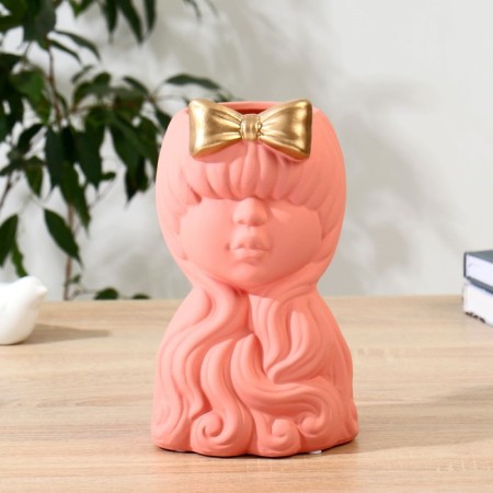Vase Ceramics "Charm" h = 22 cm, d = 8cm pink