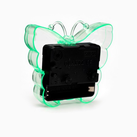 Clock - a boiler room "butterfly", discrete move, dial 5.5 cm, 9 x 8 cm, green-2