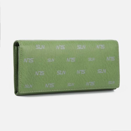 Women's wallet on magnets, green color