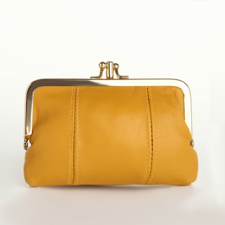 Cosmetic bag, 2 departments on the frame, color orange color-1